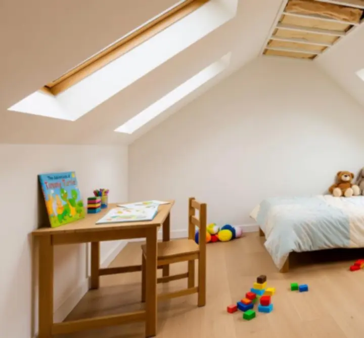 Adaptacja poddasza na jasny, funkcjonalny pokój dziecięcy