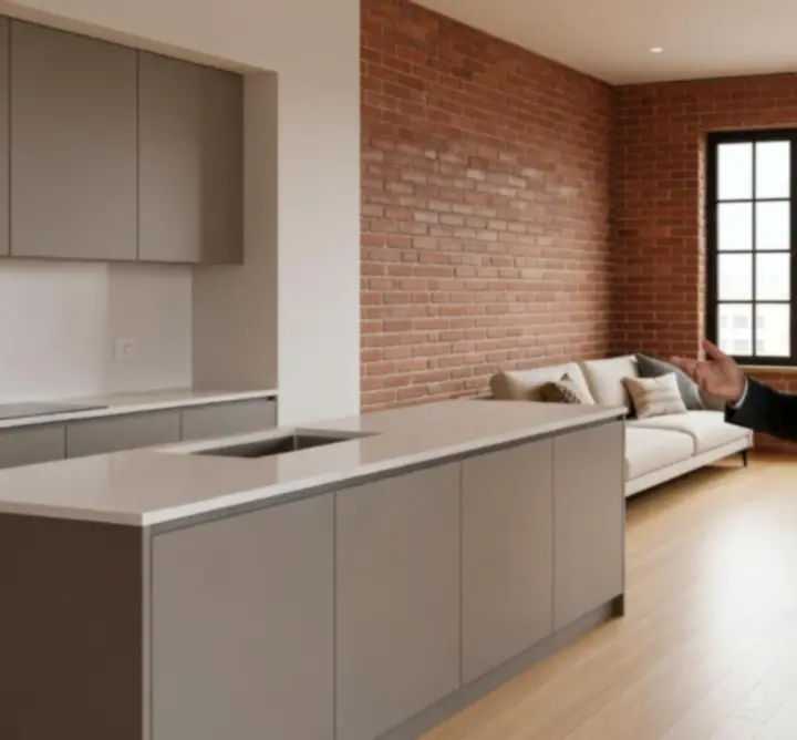 Zadowolony klient w odnowionym wnętrzu