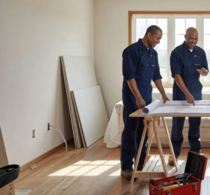 Zespół REM FAST pracujący w remontowanym wnętrzu